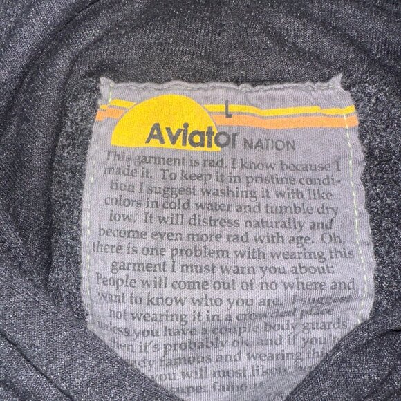 Aviator Nation Black Hoodie with White Lightning bolts (L) - Picture 4 of 9